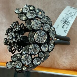 Elegant Black and Silver Crystal Bracelet